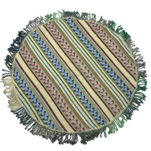 Authentic Persian Jajim Flat-Woven Striped Rug Razeghi