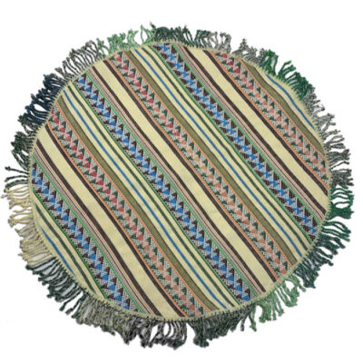 Authentic Persian Jajim Flat-Woven Striped Rug Razeghi