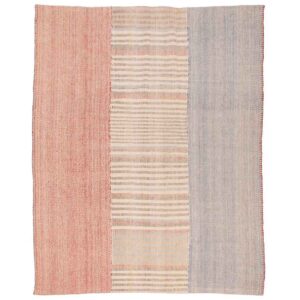 Authentic Persian Jajim Flat-Woven Striped Rug Tava