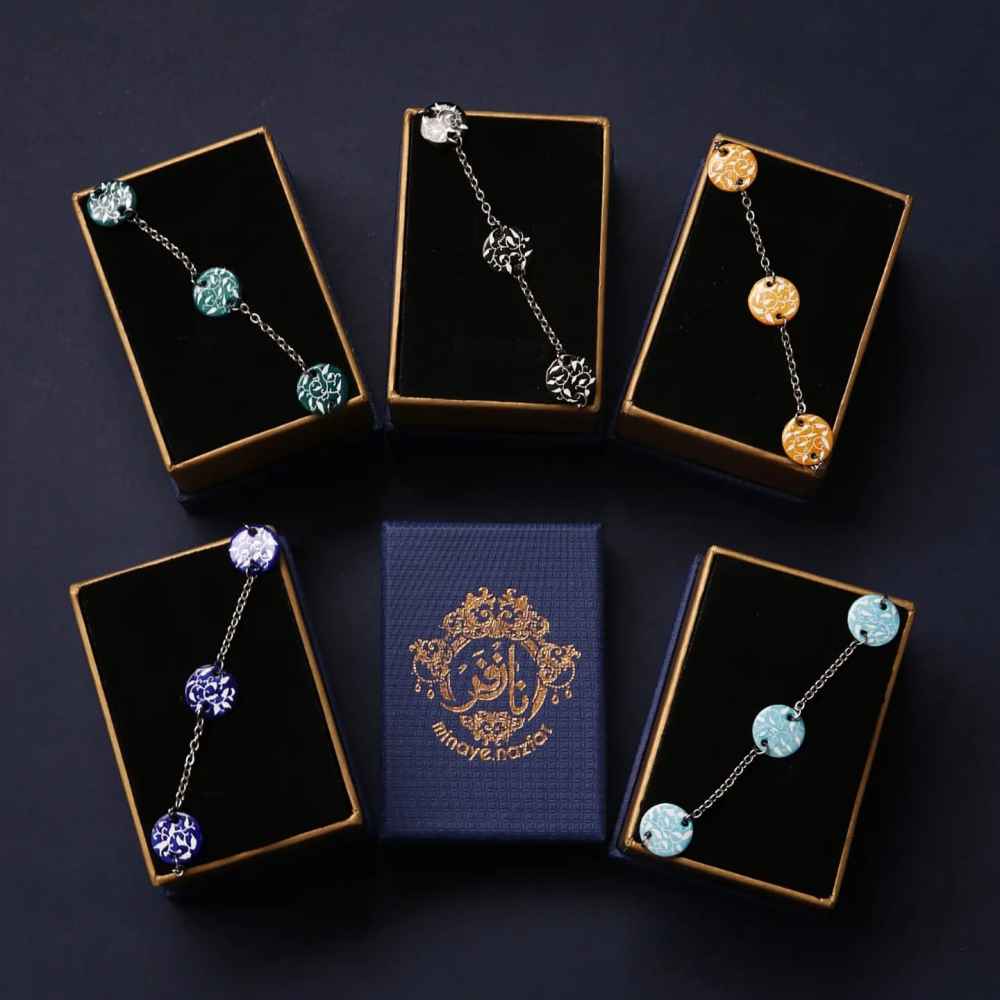 Persian Minakari Ankle Bracelet Model Rokh
