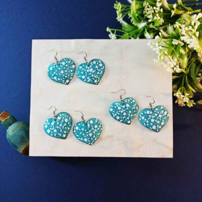 Persian Earrings Handcrafted with Minakari Artistic Heart
