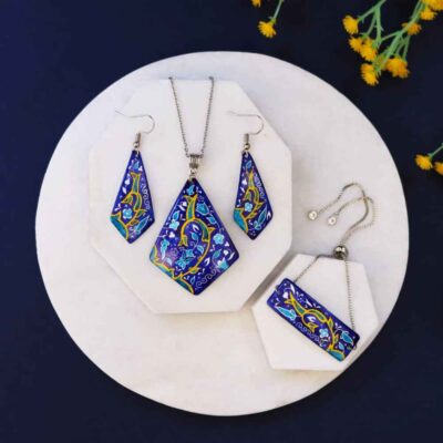 Persian Minakari Jewelry Set Model Arghavan
