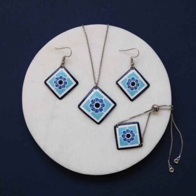 Persian Minakari Jewelry Set Model Hafez