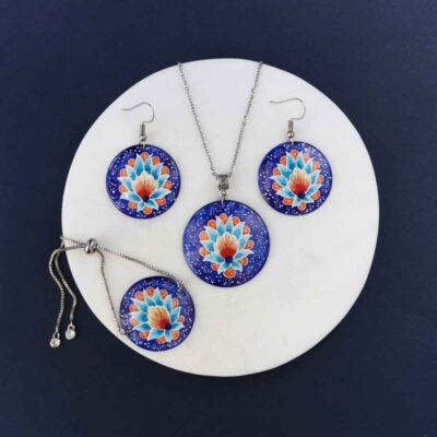 Persian Minakari Jewelry Set Model Lotus