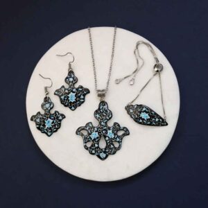 Persian Minakari Jewelry Set Model Mahtab