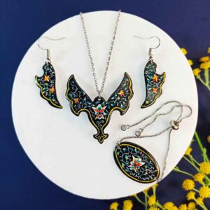 Persian Minakari Jewelry Set Model Meshkin