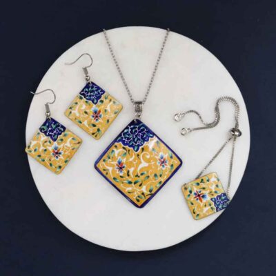 Persian Minakari Jewelry Set Model Roshanak