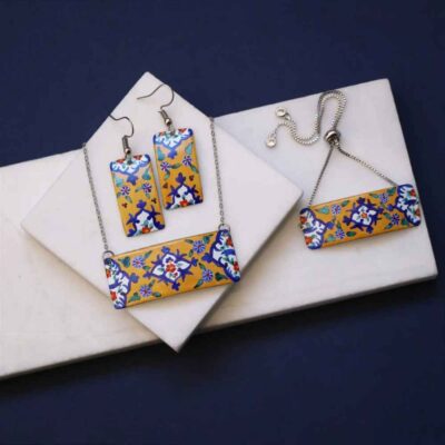 Persian Minakari Jewelry Set Model Saadi