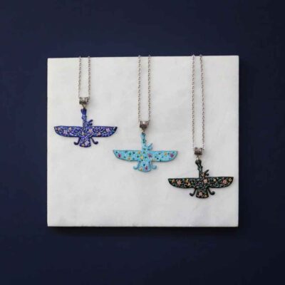 Persian Copper Pendant Necklace - Faravahar Zoroastrian Heritage Symbol