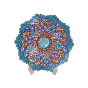 Decorative Copper Wall Plate Hand-Painted with Persian Minakari Enamel Alma