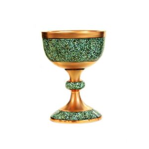 Decorative Bowl Persian Artisan-Crafted Turquoise Inlay Narin