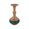Handcrafted Decorative Persian Inlaid Turquoise Copper Vase, Featuring the Elaheh Model with a Timeless Geometric Design