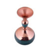Handcrafted Decorative Persian Inlaid Turquoise Copper Vase, Featuring the Shima Model with an Elegant Geometric Motif