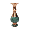 Handcrafted Decorative Persian Inlaid Turquoise Copper Vase, Featuring the Shiva Model with a Beautiful Geometric Pattern