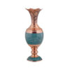 Handcrafted Decorative Persian Inlaid Turquoise Copper Vase, Featuring the Sonbol Model with a Classic Geometric Pattern