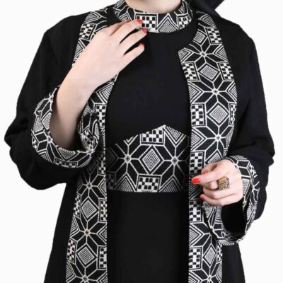 Elegant Black Butterfly Abaya in Soft Crepe with a Flowing Silhouette