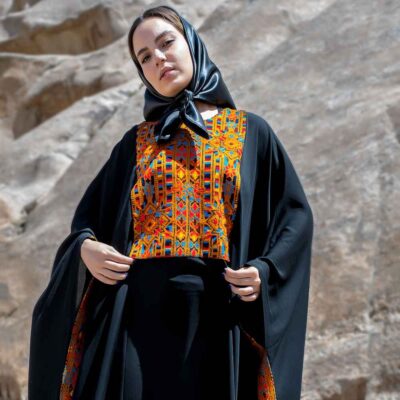 Persian Inspired Butterfly Abaya with a Soft Flowing Crepe Silhouette