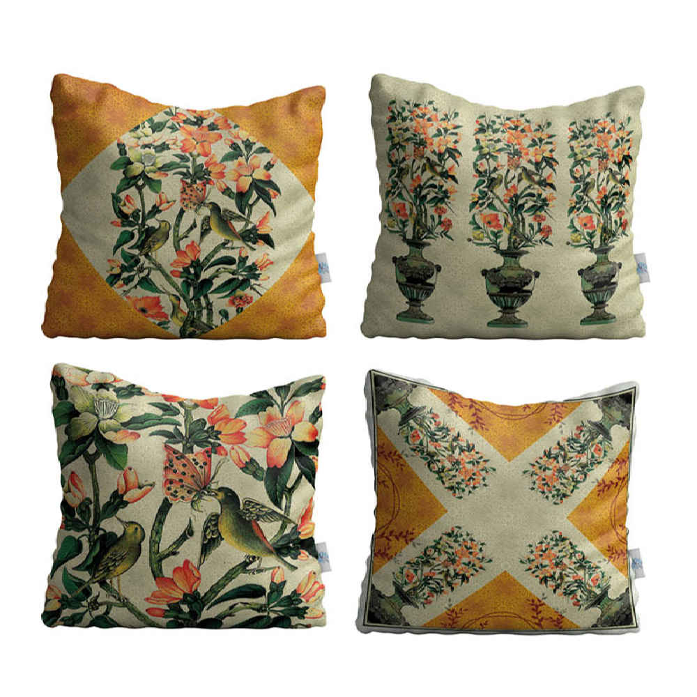 Velvet Cushion Set – Bagh Design (Set of 4)