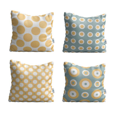 Velvet Cushion Set - Spotted Design (Set of 4)