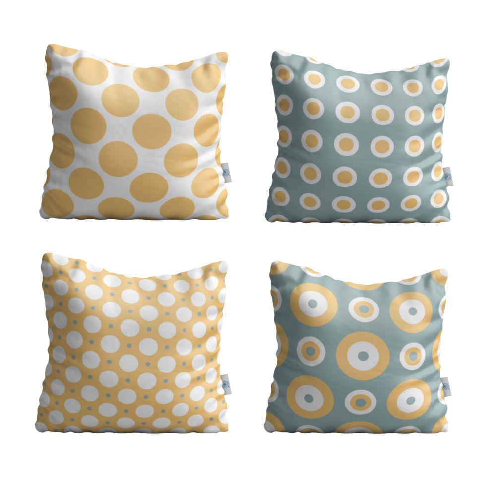 Velvet Cushion Set – Spotted Design (Set of 4)