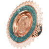 Pedestal Turquoise Inlay Copper Candy Dish Model Asal
