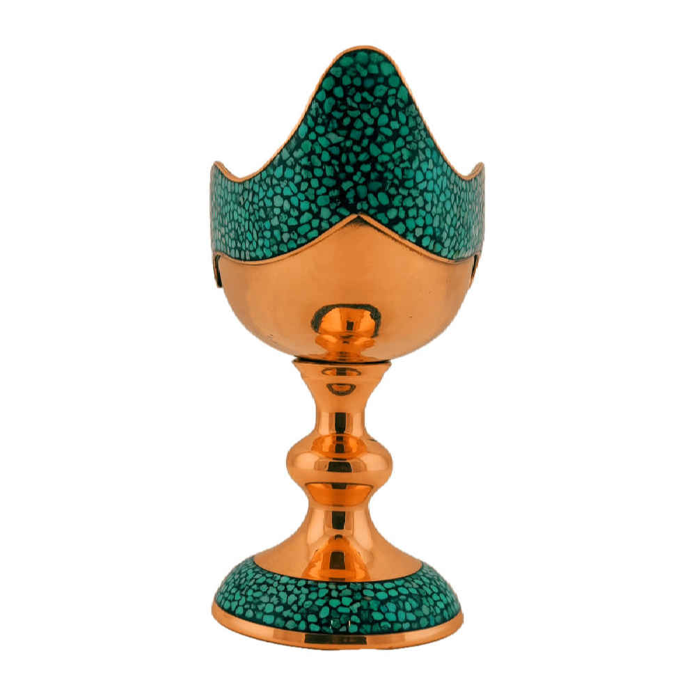 Turquoise Inlay Copper Bowl Model Kashkul