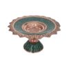 Pedestal Turquoise Inlay Copper Dish Model Khorshidi