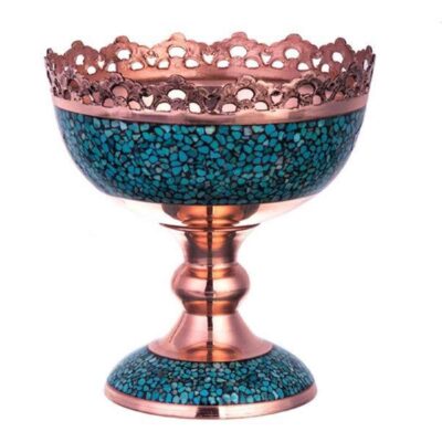 Decorative Bowl Persian Artisan-Crafted Turquoise Inlay Dina