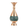 Handcrafted Decorative Persian Inlaid Turquoise Copper Vase, Featuring the Sarv Model with a Stunning Geometric Motif