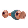 Handcrafted Decorative Persian Inlaid Turquoise Copper Vase, Featuring the Shafagh Model with an Intricate Geometric Design