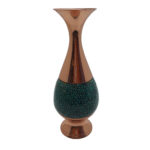 Handcrafted Decorative Persian Inlaid Turquoise Copper Vase, Featuring the Sina Model with a Classic Geometric Pattern