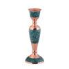 Handcrafted Persian Copper Candlestick - Inlaid Turquoise Design - Vihan (2x)