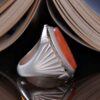 Islamic Yemeni Aqeeq Silver Ring for Men Ya Ali
