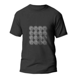 Geometric Art T-Shirt – Model Circles | Monochrome Abstract Tee