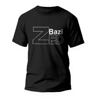 Black Persian Inspired T-Shirt Model Zedbazi 02 in Cotton Blend with Casual Style