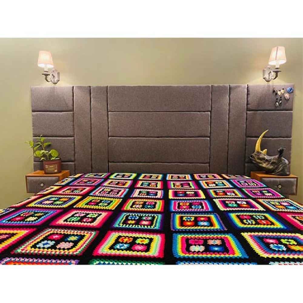Cotton Crochet Bedspread – Colorful Afghan Style Blanket – Ahoo