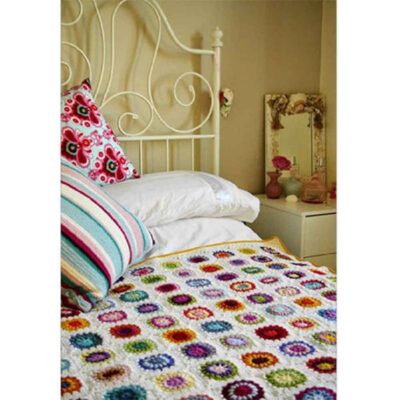 Cotton Crochet Bedspread – Colorful Afghan Style Blanket – Taban