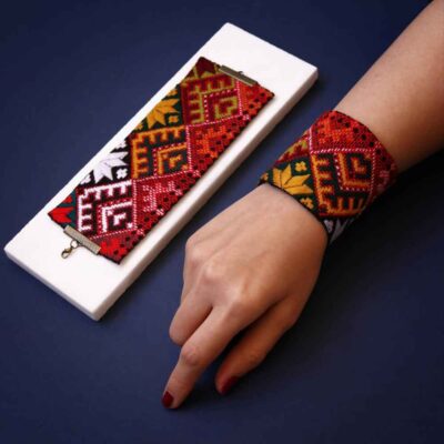 Persian Traditional Embroidered Cuff Bracelet – Yeganeh Model