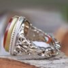 Islamic Yemeni Aqeeq Silver Ring for Men Alhamd Ollah