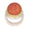 Islamic Yemeni Aqeeq Silver Ring for Men Ya Mahdi