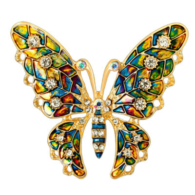 Butterfly Metal Beaded Brooch – Artisan Nature Design