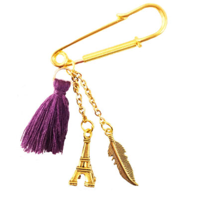 Parisian Style Metal Safety Pin Brooch – Modern Fashion Design