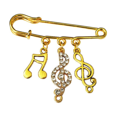 Symphony Metal Safety Pin Brooch – Modern Artistic Design