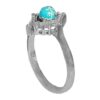 Handcrafted Persian Silver Ring with Neyshabur Turquoise Maria