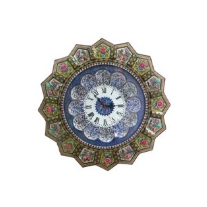 Handcrafted Persian Wooden Wall Clock – Khatam Marquetry Art, Atieh