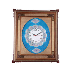 Handcrafted Persian Wooden Wall Clock – Khatam Marquetry Art, Classic