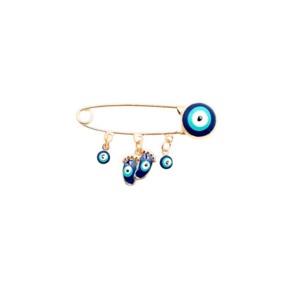 Baby Feet Metal Safety Pin Brooch – Minimalist Protective Design