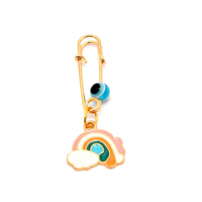 Rainbow Metal Safety Pin Brooch – Minimalist Protective Design