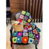 Crochet Throw for Sofa and Bed Checkered Bohemian Homa
