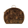 Real Leather Satchel Bag with Paisley Pattern - Model Rima